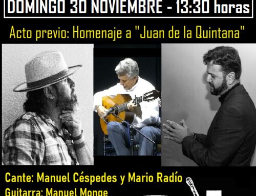 DIA 30 DE NOVIEMBRE 2025 A LAS 13.30 HORAS RECITAL MANUEL CESPEDES Y MARIO RADIO TOQUE MANUEL MONGE